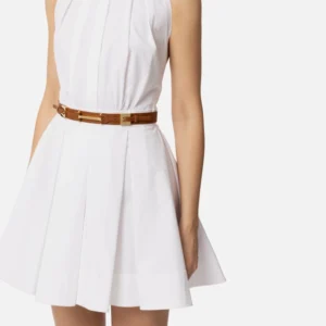 Elisabetta Franchi Leather belt with double buckle